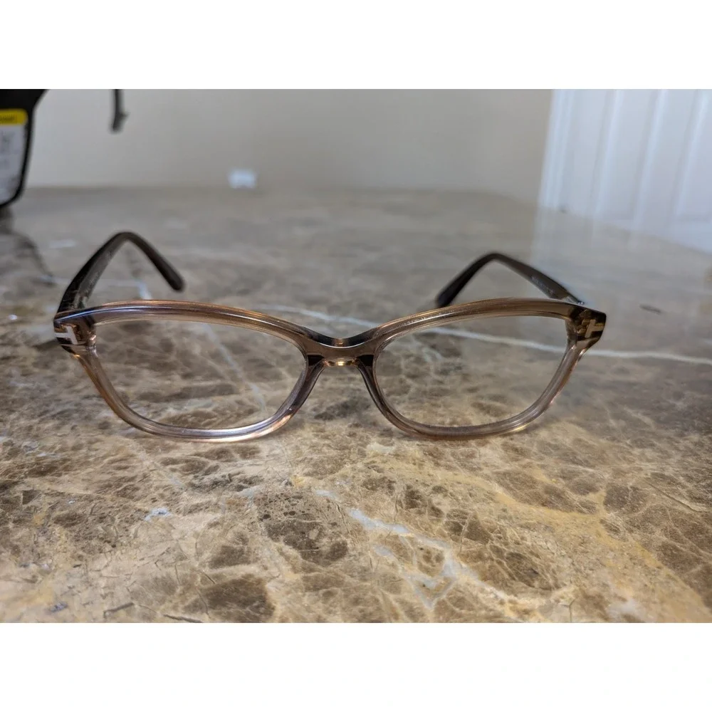 Tom Ford TF 5404 048 Light Brown Transparent Eyeglasses 53-15-140